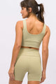 Conjunto Top Modelador Regata e Bermuda Modeladora com Bolso Lateral Verde