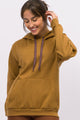 Casaco de Moletom com Capuz Caqui
