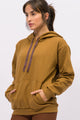 Casaco de Moletom com Capuz Caqui