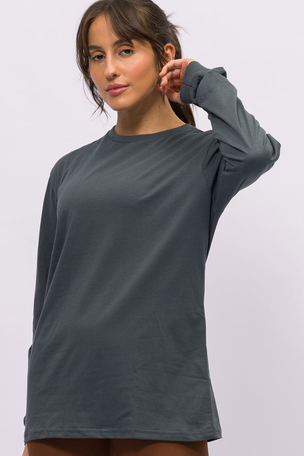 Blusa Manga Longa Chumbo