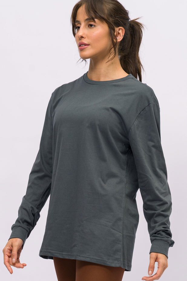 Blusa Manga Longa Chumbo