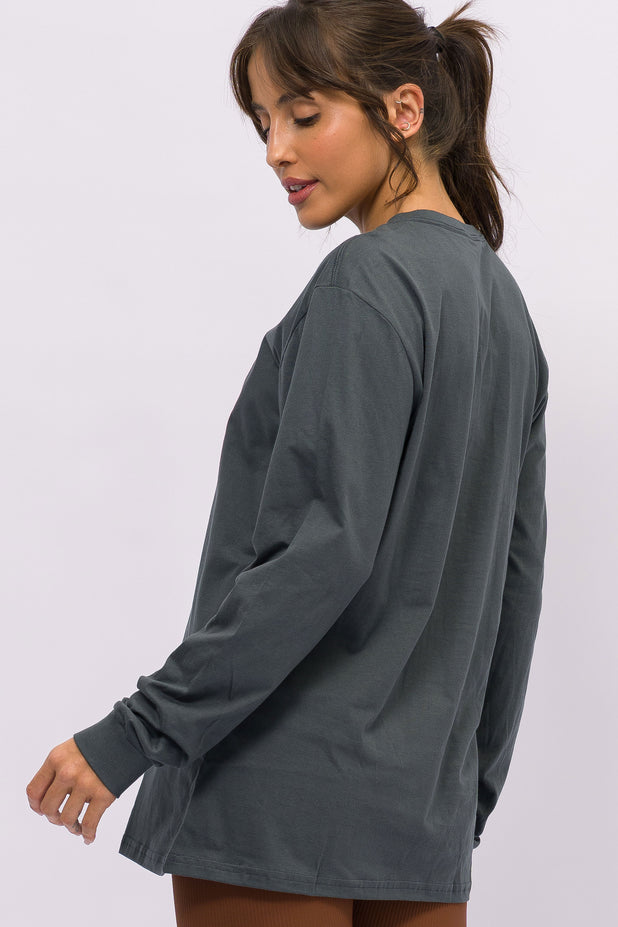 Blusa Manga Longa Chumbo