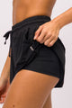 Short de Poliamida Duplo Preto