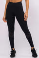 Legging com Recorte em Tela Preto