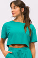 T-Shirt Cropped de Poliamida Malaquita