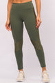 Legging com Recorte Brilhante Verde