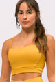 Top Alcinha com Recorte Canelado Mostarda
