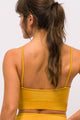 Top Alcinha com Recorte Canelado Mostarda