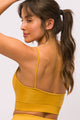 Top Alcinha com Recorte Canelado Mostarda