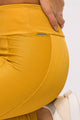 Legging com Recorte Canelada Mostarda