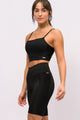 Conjunto Bermuda Canelado Preto