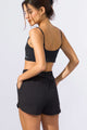 Short Furadinho Arredondado com Bolso Preto