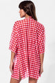 Kimono a Fio Xadrez Vermelho e Branco