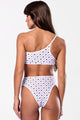 Biquíni Ombro Só e Calcinha Hot Pants Coração