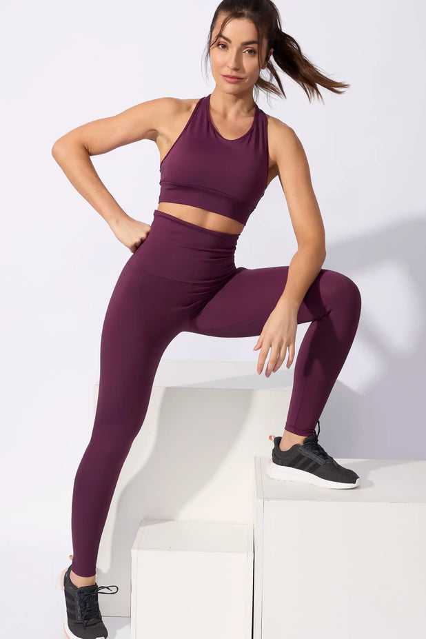 Legging Anticelulite Cintura Alta Roxa