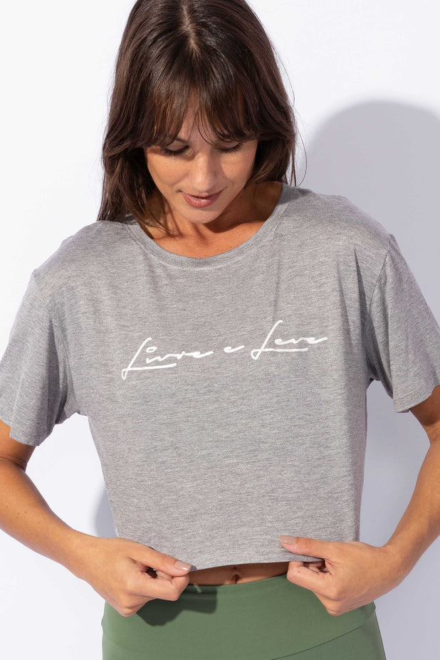 Cropped T-Shirt Mescla Livre e Leve