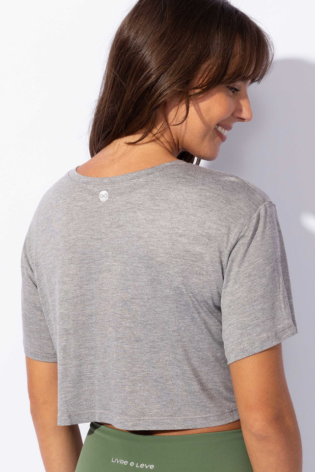 Cropped T-Shirt Mescla Livre e Leve