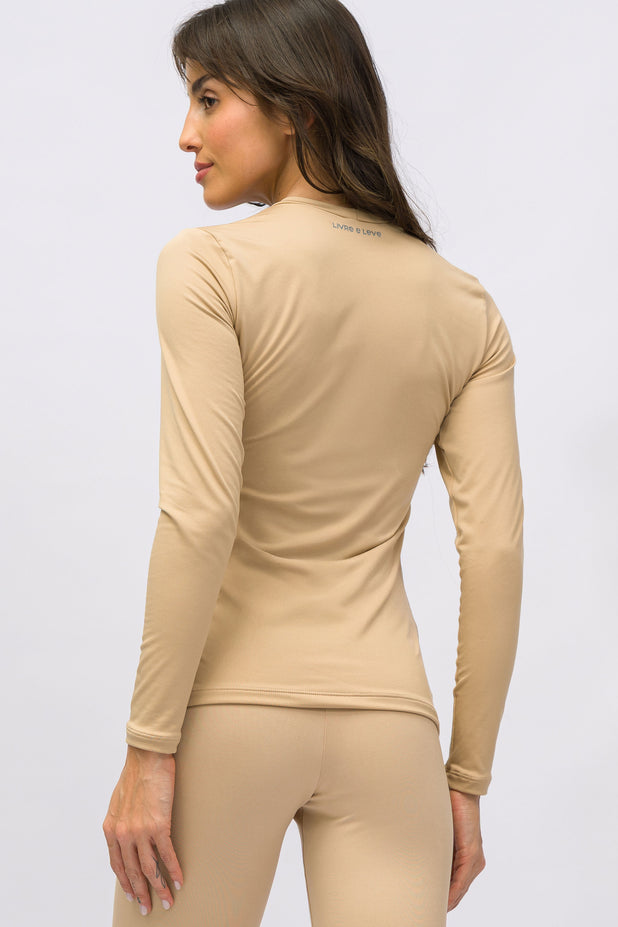 Blusa Térmica Manga Longa Bege