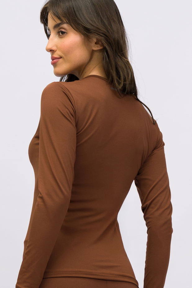 Blusa Térmica Manga Longa Marrom