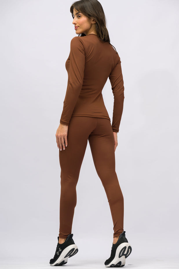 Calça Legging Térmica Marrom