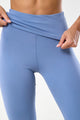 Calça Flare com Cós de Virar Azul Claro