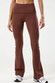 Calça Flare com Cós de Virar Marrom