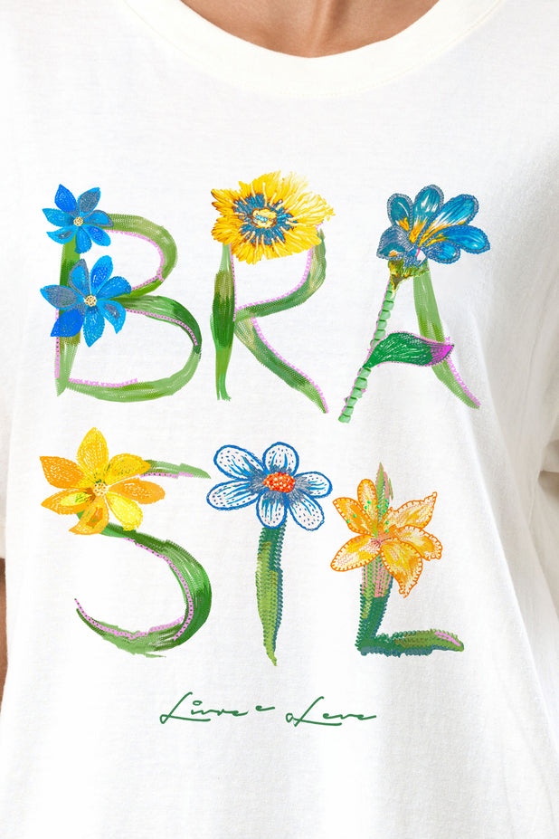 T-Shrit Oversized Flor Brasil