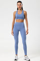 Conjunto Top e Legging Cós em V Azul Pacífico