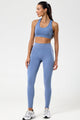 Conjunto Top e Legging Cós em V Azul Pacífico