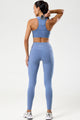 Conjunto Top e Legging Cós em V Azul Pacífico