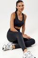 Conjunto Top e Legging Cós em V Preto