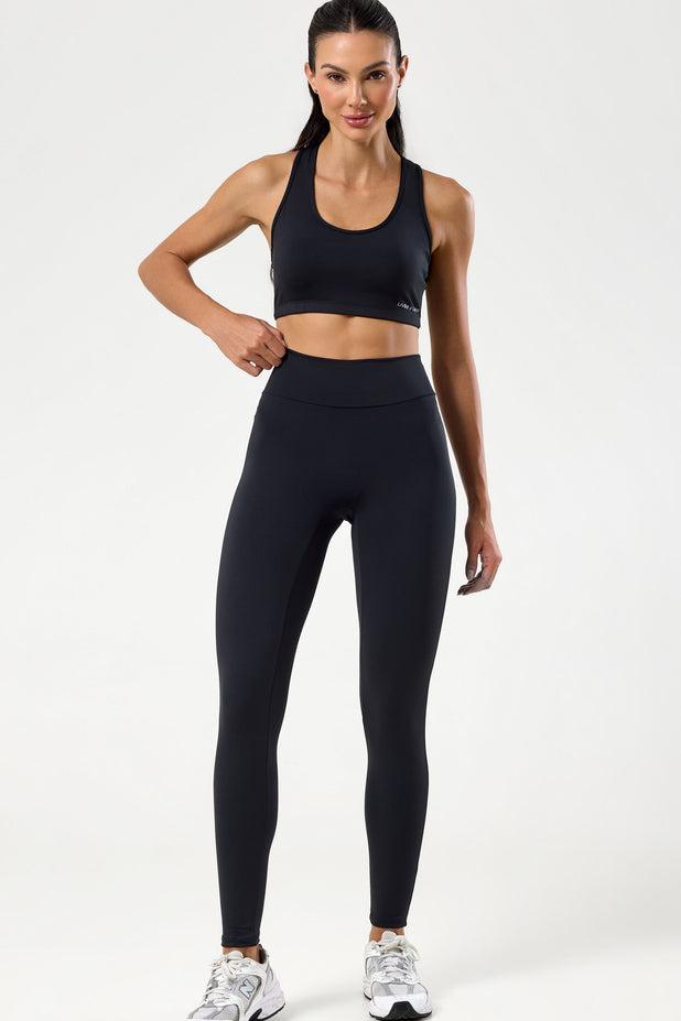 Conjunto Top e Legging Cós em V Preto