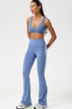 Conjunto Top Regata e Flare Cós de Virar Azul Claro