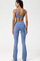 Conjunto Top Regata e Flare Cós de Virar Azul Claro