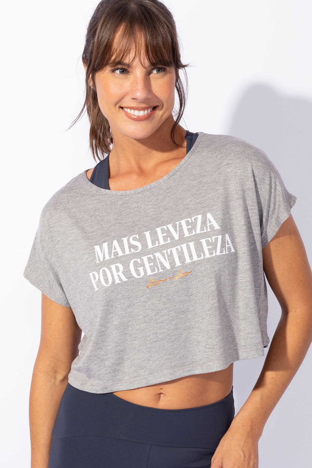 Cropped Ombro Caído Mescla Mais Leveza
