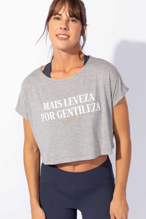 Cropped Ombro Caído Mescla Mais Leveza