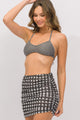 Saia Franzida Dupla Xadrez Preto