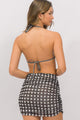 Saia Franzida Dupla Xadrez Preto
