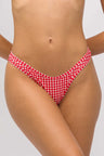 Calcinha Fio Dental Xadrez Vermelho