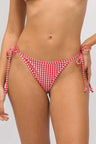 Calcinha de Amarrar Xadrez Vermelho