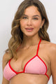Top Biquíni Cortininha Viés Rosa