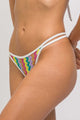 Calcinha com Tira Lateral Crochet Multicolorido