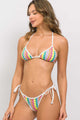 Biquíni Cortininha e Calcinha de Amarrar Crochê Colorido