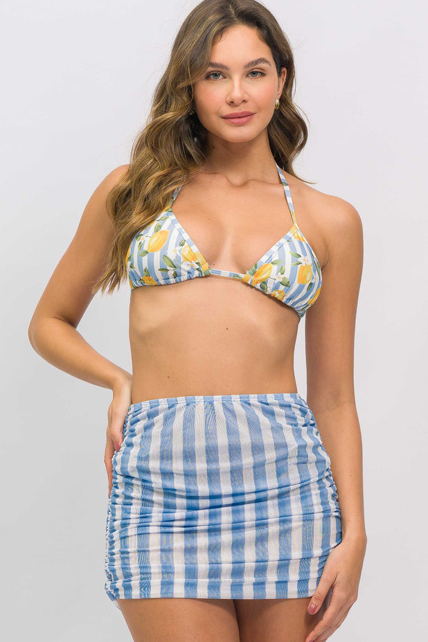 Saia Franzida Dupla Limão