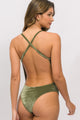 Body de Alcinha Veludo Militar