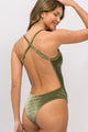Body de Alcinha Veludo Militar