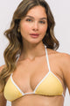 Top Biquíni Cortininha Viés Amarelo