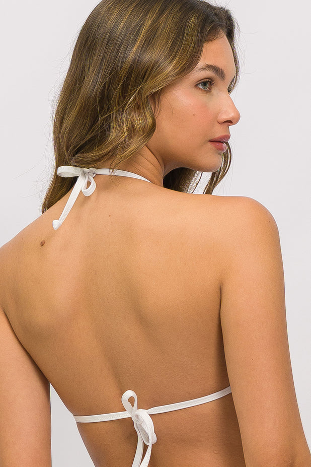 Top Biquíni Cortininha Viés Amarelo