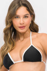 Top Biquíni Cortininha Viés Preto