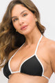 Top Biquíni Cortininha Viés Preto